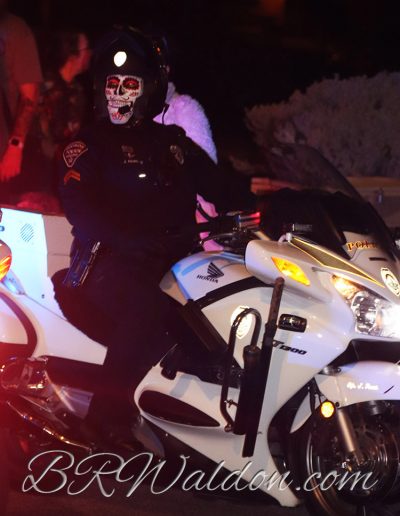 A police officer in the spirit of the Tucson All Souls procession